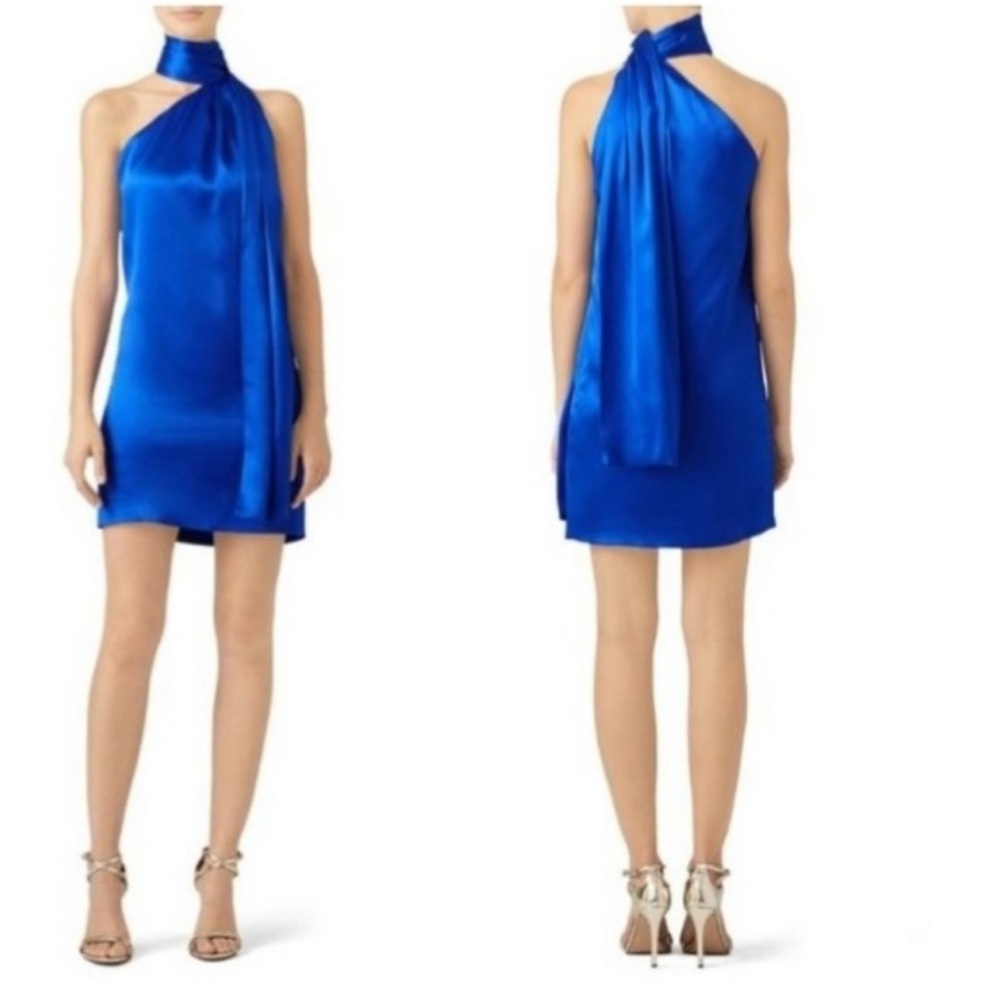 VERSACE Genny by Gianni Versace Cobalt about Silk Mini Dress 6